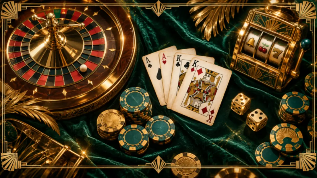 Dolly Casino játékok: rulett, kártyák, zsetonok – illusztráció